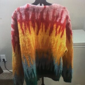 Multicolor Gradient Men's Cardigan Sweater